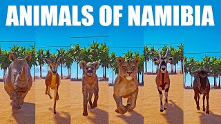 Animals of Namibia Speed Races in Planet Zoo included Wildebeest Gemsbok Lion Spotted Hyena [upl. by Per456]