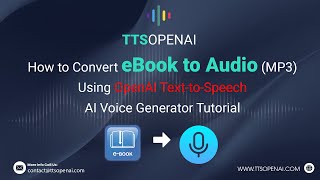 Convert EPUB ODF ODS AZW Ebooks to MP3  Audiobooks  with OpenAI TexttoSpeech [upl. by Fidellas]