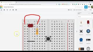 Push Button LED Circuit  Tinkercad Circuits [upl. by Eatnoj]