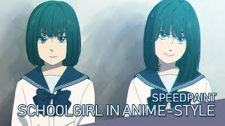 【Speedpaint】Japanese Schoolgirl in animestyle [upl. by Court]