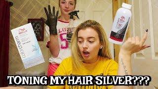 TONING MY HAIR  USING WELLA T18  IT TURNED SILVER [upl. by Gyasi]