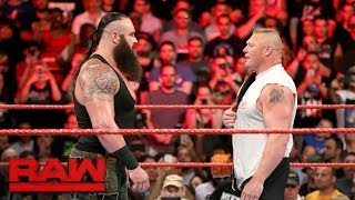 Braun Strowman attacks Universal Champion Brock Lesnar Raw Aug 21 2017 [upl. by Oalsinatse308]