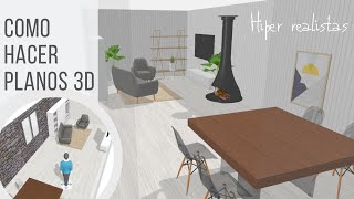 COMO HACER PLANOS 3D ✅ HIPERREALISTA  Fácil y sencillo [upl. by Cyd]