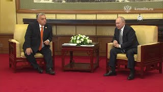 Russian President Putin meets with Hungarian Prime Minister Orban [upl. by Lebasiairam]