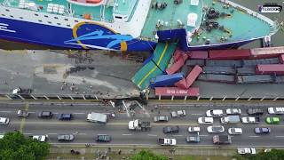 Impactante Momento del Accidente del Barco de Ferries del Caribe con Vista Aerea [upl. by Kenweigh]