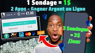 Gagner 1 par Minute avec Sondages avec Sites INCROYABLES Cash PAYPAL [upl. by Ellon]