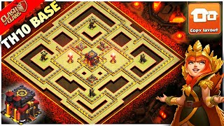 NEW BEST Town Hall 10 Layout Copy Link  TH10 War Base Design  Clash Of Clans [upl. by Hgielac]