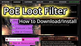 Loot Filter Guide for Path of Exile FilterBlade website How to download and install in 1 minute [upl. by Enelez]