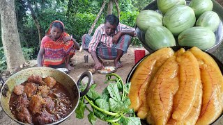 FISH EGG CURRY with BRINJAL cooking and vegetable cooking by tribal grandma amp grandparural life [upl. by Eatnoed]