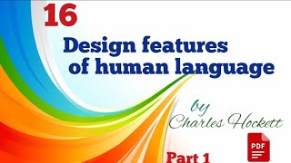 Design features of human language by Charles Hoclettcharacteristics of human language [upl. by Armstrong]