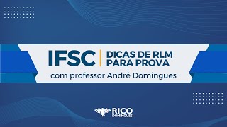 Concurso IFSC  Dicas de RLM para a Prova [upl. by Corliss]