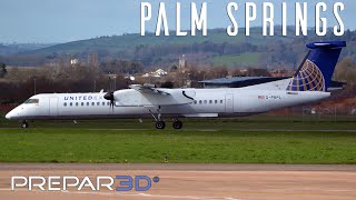 Prepar3D  MJC Dash 8Q400  Landing at Palm Springs  TrackIR [upl. by Leimaj]