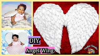 DIY Angel wings made of paper  how to make real life angel wings for photo shoot [upl. by Hulen]