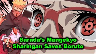 Saradas Mangekyo Sharingan SHOWN to Save Boruto in Chapter 13 [upl. by Lilia346]