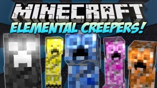 Minecraft  ELEMENTAL CREEPERS  Mod Showcase 147 [upl. by Inanaup]