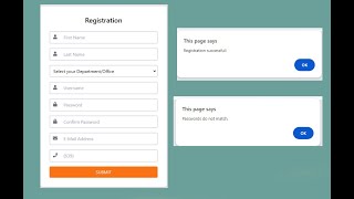 Registration Form with HTML  Tailwind CSS and JavaScript Validation [upl. by Eelra]