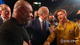 Mike Tyson INTERRUPTS Canelo Alvarez Interview “I WANT TO BE JUST LIKE YOU ONE DAY A LEGEND …” [upl. by Inek]