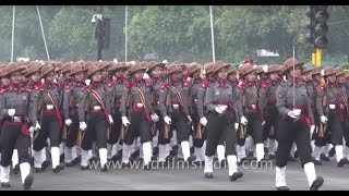 Indian Army battle tanks and women contingent of Assam rifles march at Republic Day Rehearsal [upl. by Rondi]