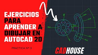 EJERCICIO PARA APRENDER A DIBUJAR EN AUTOCAD 2D PRACTICA Nº 3 [upl. by Eemaj]