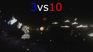 3 cruisers vs 10 frigatesSpace engineers battle [upl. by Gwyneth884]