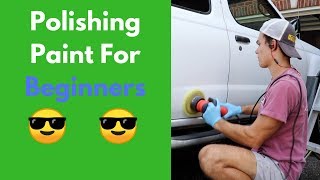 POLISHING Paint For BEGINNERS  How To Start w Paint Correction  Working on Faded White Paint [upl. by Tallulah]