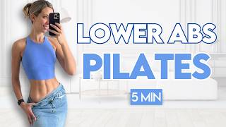 5 min Toned Abs Pilates Lower Belly Activation  At Home Workout [upl. by Schmitz]