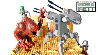 LEGO Star Wars Boba Fett riding Rancor vs droid MOC [upl. by Acinat]