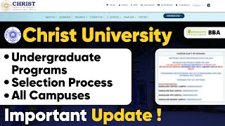 Christ University CUET 2024  Important Update  Selection Process Out  Must Watch [upl. by Glenden]