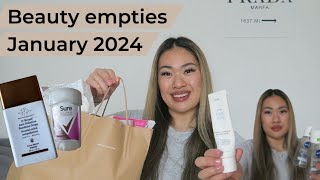 Product empties  Beauty products Ive used up January 2024  Drunk Elephant Soon Jung [upl. by Mil]