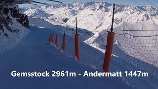 GEMSSTOCK ANDERMATT  1500METER VERTICAL HIGHT  GOPRO  NONSTOP [upl. by Neelyk552]