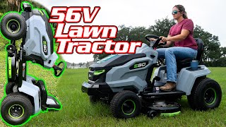 BATTERY POWERED TRACTOR  EGO T6 42 inch Lawn Tractor Review [upl. by Marjie360]