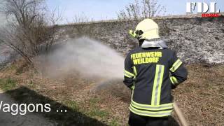 Güterzug löst Brand aus  Bahnstrecke Salzburg  München gesperrt 09042015 [upl. by Housum238]