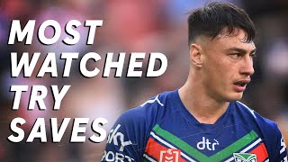 MOST WATCHED TRY SAVES OF 2023  NRL [upl. by Uhayile708]