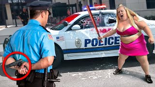 Karen Messes With The Wrong Police Officer INSTANT KARMA [upl. by Mueller]