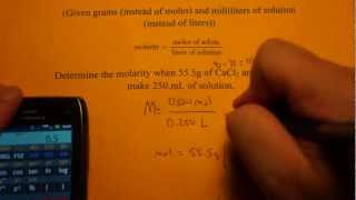 Calculating Molarity given grams and mL [upl. by Streetman702]