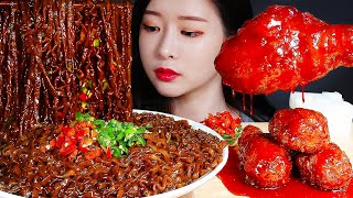 고추듬뿍 매운진진짜라에 까르보불닭치킨 먹방  SPICY BLACK BEAN NOODLES RAMYUN amp SPICY CARBO FIRE FRIED CHICKEN MUKBANG [upl. by Sheedy39]