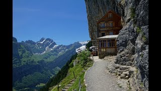 visiting Restaurant Aescher Wildkirchli on Ebenalp Switzerland [upl. by Leifer]