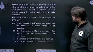 Assertion Schottky defects is produced in solids when equal number of cations and anions are lo [upl. by Tehc527]