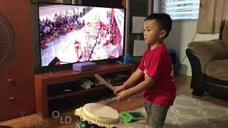 Aidan Lion Dance Drumming from 10 months old to 5 years old [upl. by Anitnauq293]