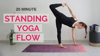 20 min STANDING YOGA  Half Moon Flow  Intermediate Yoga [upl. by Ardnaet]