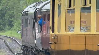 Slippery Rails  Class 37 wheelslip  37263 slips out of Highley [upl. by Kwarteng315]