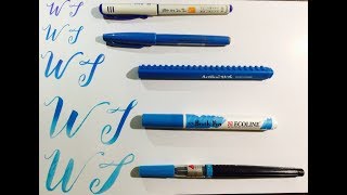 Brush Pens for Calligraphy Pilot 筆まかせ Pentel 筆Touch Artline Stix Ecoline Pentel Art Brush軟筆比較 [upl. by Nurse]