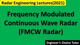 FMCW Radar [upl. by Ydarg]