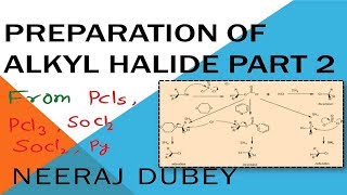 Reaction of alcohol with PCl5  SOCl2  SOCl2 pyridine  Alkyl halide   Neeraj dubey [upl. by Eelarak]