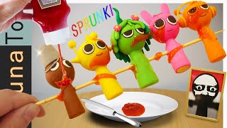 Eating INCREDIBOX SPRUNKI in real life Clay Food ASMR mukbang Animation [upl. by Annal344]