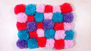 How to Make a Pompom Rug DIY Tutorial [upl. by Ettellocin433]