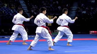 Karate Male Team Kata Final  Japan vs Italy  WKF World Championships Belgrade 2010 12 [upl. by Wilie700]