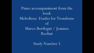 BordogniRochut  Piano accompaniment Study N° 5 for Trombone [upl. by Rep]