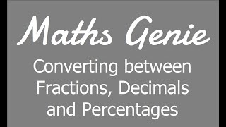 Fractions Decimals and Percentages [upl. by Fronnia]