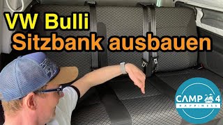 Sitzbank im Bulli ausbaueneinbauen amp Aluschienen entfernen VW T5 T6 T61 Multivan California [upl. by Eimarrej828]